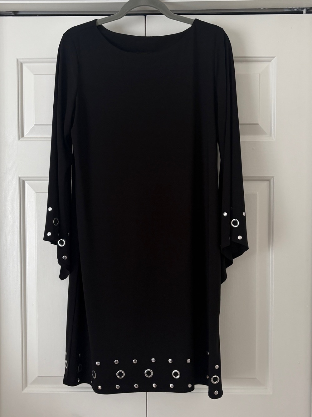 Black Eyelet Accent Women's Dress